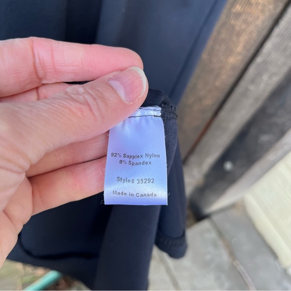 Travelsmith Black Ruched Mock Neck Long Sleeve Dress Sz L Petite - Picture 7 of 13